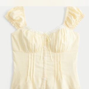 Hollister Yellow Gingham Blouse